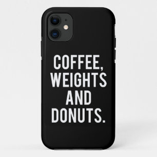 Koffie, gewichten en donuts - Grappig nieuws-gym iPhone 11 Hoesje