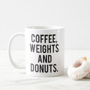 Koffie, gewichten en donuts - Grappig nieuws-gym Koffiemok