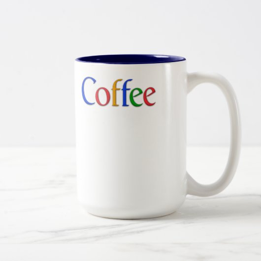 koffie - google font tweekleurige koffiemok (Rechts)
