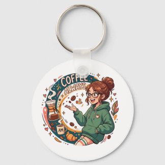 Koffie Halloween-sfeer – Cozy herfst koffieliefheb Sleutelhanger