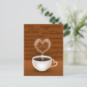 Koffie? Heart Shaped Smoke Briefkaart (Staand voorkant)