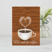 Koffie? Heart Shaped Smoke Kaart (Staand voorkant)