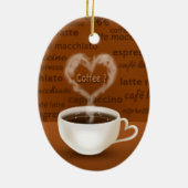 Koffie? Heart Shaped Smoke Keramisch Ornament (Achterkant)