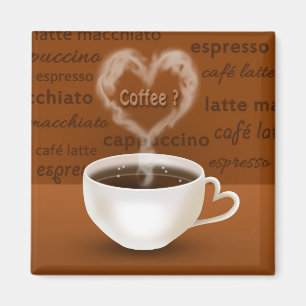 Koffie? Heart Shaped Smoke Magneet