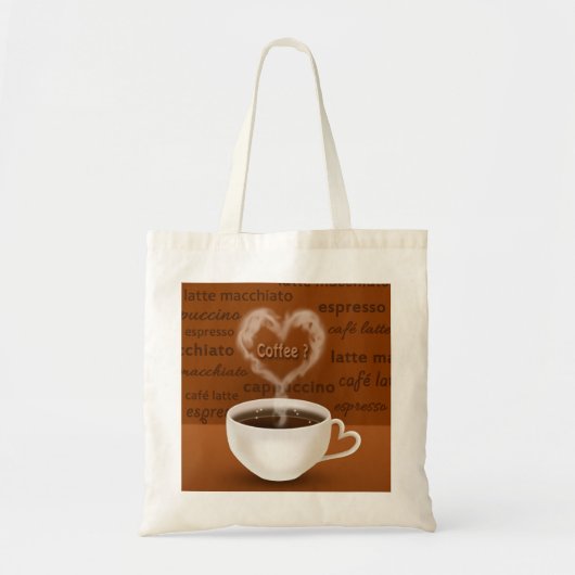Koffie? Heart Shaped Smoke Tote Bag (Voorkant)