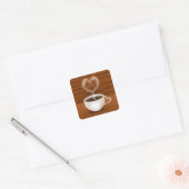 Koffie? Heart Shaped Smoke Vierkante Sticker (Envelop)