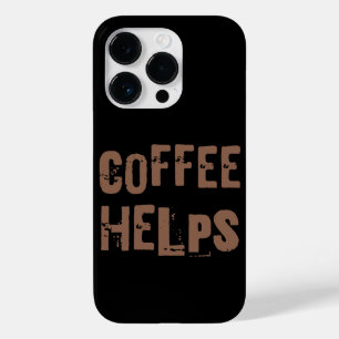 koffie helpt het gezegde van een grappige retro ty Case-Mate iPhone 14 pro hoesje