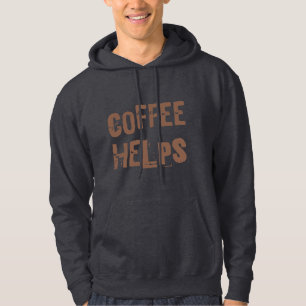 koffie helpt het gezegde van een grappige retro ty hoodie