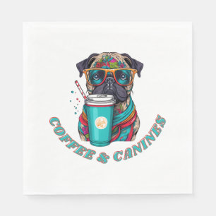 Koffie & hoektanden T-shirt - voor hond liefhebben Servet