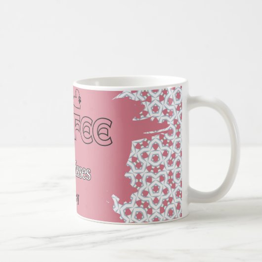 KOFFIE & HOND KUST roze en blauw Koffiemok (Rechts)