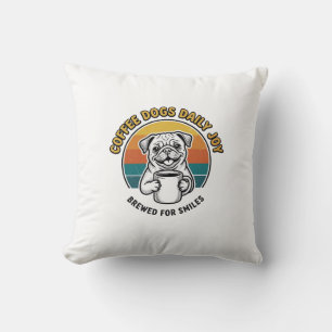 Koffie Hond Shirt Vintage Gegraveerd Pup Mok Desig Kussen