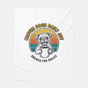 Koffie Hond Shirt Vintage Gegraveerd Pup Mok Ontwe Fleece Deken