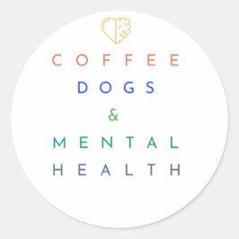 Koffie, honden en geestelijke gezondheid - Het per Ronde Sticker