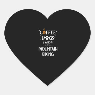 Koffie Honden & Mountainbiken Downhill Bike Hart Sticker