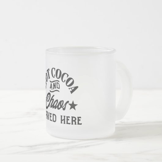 Koffie Hot Cacao en chaos Grappig Mok Design (Voorkant rechts)