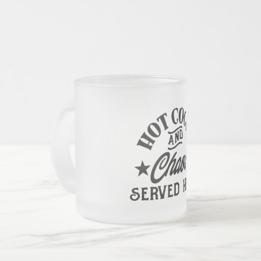 Koffie Hot Cacao en chaos Grappig Mok Design (Voorkant links)