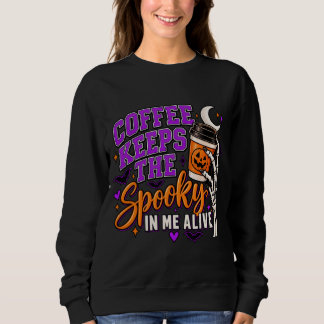 Koffie Houdt de Griezel in Me Levend Halloween Tru Trui