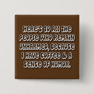Koffie Humor Square Button