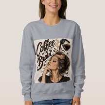 Koffie in je Brein Vrouwen T-Shirt voor Koffielief