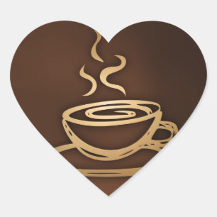 Koffie in mijn beker hart sticker
