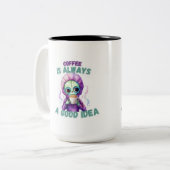 "Koffie is altijd een goed idee" Alien Mok 15oz (Voorkant links)