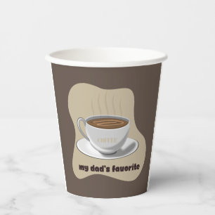 Koffie is de favoriet van mijn vader papieren bekers