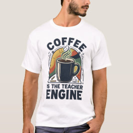 Koffie Is De Motor Van De Leraar Funny Leraar Humo T-shirt