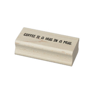 Koffie is een knuffel in een mok. rubberstempel
