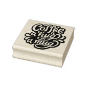 Koffie is een knuffel in een mok 	rubberstempel (Stempel)