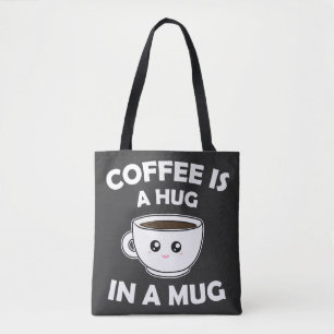 Koffie is een knuffel in een Mok Schattige Kawaii Draagtas