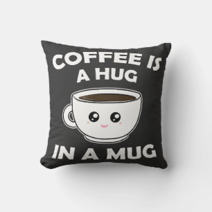Koffie is een knuffel in een Mok Schattige Kawaii Kussen