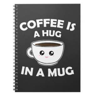 Koffie is een knuffel in een Mok Schattige Kawaii Notitieboek