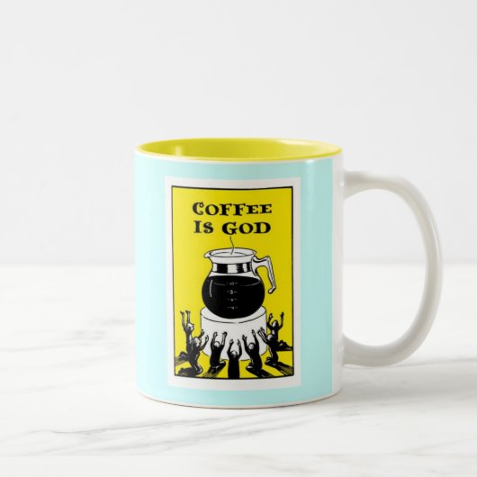 Koffie is God Tweekleurige Koffiemok (Rechts)