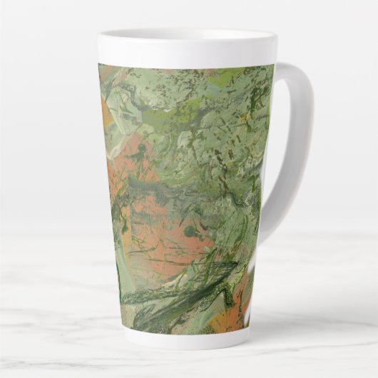 Koffie is het elixer van het leven latte mok (Rechterhoek)