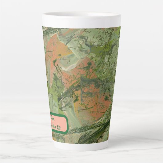 Koffie is het elixer van het leven latte mok (Voorkant)