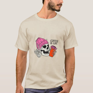 Koffie is Life Skeleton Koffie Lover T-shirt