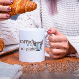 Koffie is mijn co-piloot extra grote beker