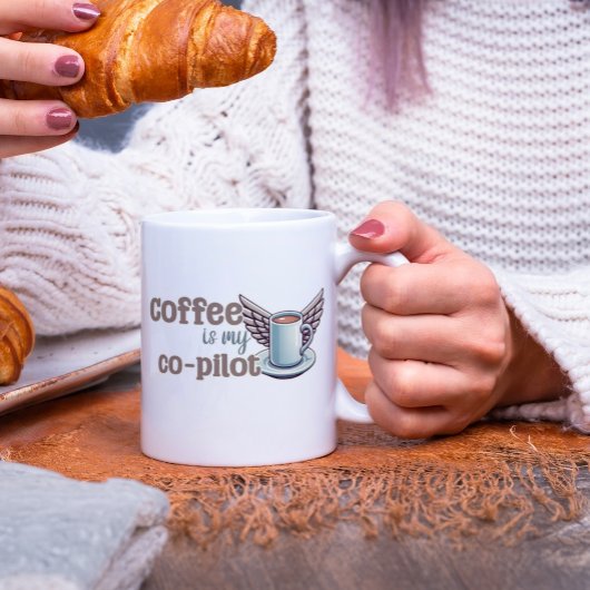 Koffie is mijn co-piloot extra grote beker