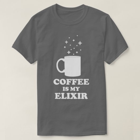 Koffie is mijn Elixir White Edition T-shirt (Design voorkant)