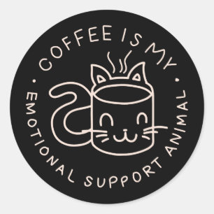 Koffie is mijn emotionele steundier ronde sticker