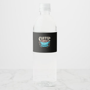 Koffie is mijn favoriete collega waterfles etiket