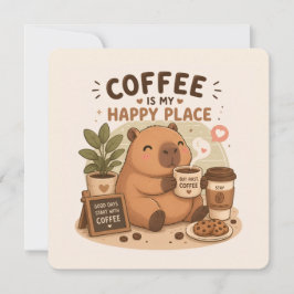 Koffie Is Mijn Gelukkige Plek Schattige Capybara K Kaart