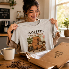 Koffie Is Mijn Gelukkige Plek Schattige Capybara K Tri-Blend Shirt