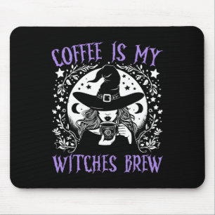 Koffie is mijn heksen brouwen retro Halloween heks Muismat