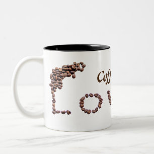 Koffie is mijn liefdescafeïne koffiebonen tweekleurige koffiemok