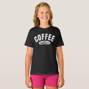 koffie is mijn therapie cafeïne grappige typografi t-shirt