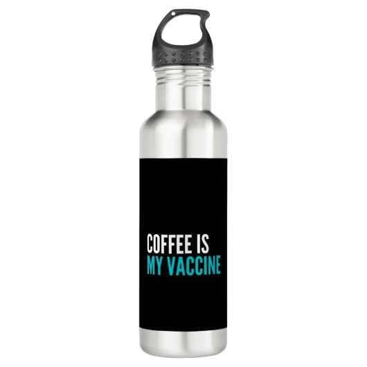 Koffie is mijn vaccin waterfles  (Voorkant)