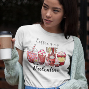 Koffie is mijn Valentijn Hearts T-shirt