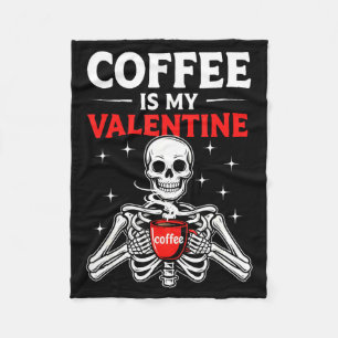 Koffie Is Mijn Valentijnskelet Valentijnsdag Koffi Fleece Deken