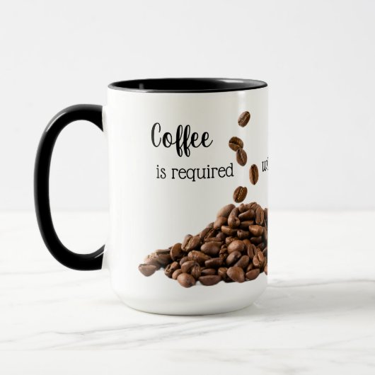 Koffie is vereist Aangepaste mok voor koffie (Links)